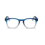 Unisex // Rubberized Square Blue Light & Reading Glasses // Matte Gradient Blue (Blue Light)