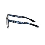 Unisex // Rubberized Square Blue Light & Reading Glasses // Matte Blue & Black Camo (Blue Light)