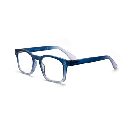 Unisex // Rubberized Square Blue Light & Reading Glasses // Matte Gradient Blue (Blue Light)