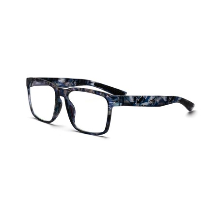 Unisex // Rubberized Square Blue Light & Reading Glasses // Matte Blue & Black Camo (Blue Light)