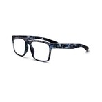 Unisex // Rubberized Square Blue Light & Reading Glasses // Matte Blue & Black Camo (Blue Light)