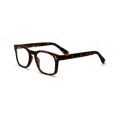 Unisex // Rubberized Square Blue Light & Reading Glasses // Matte Tortoise (Blue Light)