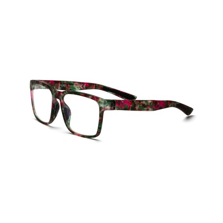Unisex // Rubberized Square Blue Light & Reading Glasses // Matte Green & Red Camo (Blue Light)