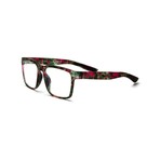 Unisex // Rubberized Square Blue Light & Reading Glasses // Matte Green & Red Camo (Blue Light)