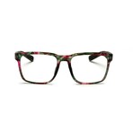 Unisex // Rubberized Square Blue Light & Reading Glasses // Matte Green & Red Camo (Blue Light)