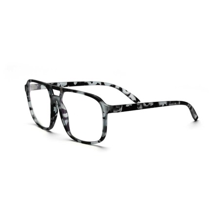 Unisex // Rubberized Aviator Blue Light & Reading Glasses // Matte Grey Tortoise (Blue Light)