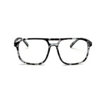 Unisex // Rubberized Aviator Blue Light & Reading Glasses // Matte Grey Tortoise (Blue Light)