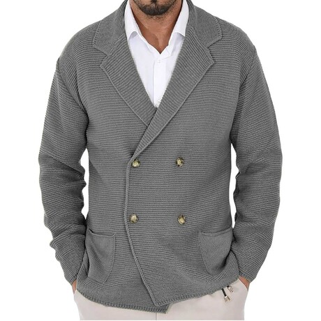 Double-Breasted Cardigan // Grey (XS)