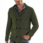 Cross-Knit Cardigan // Green (XL)