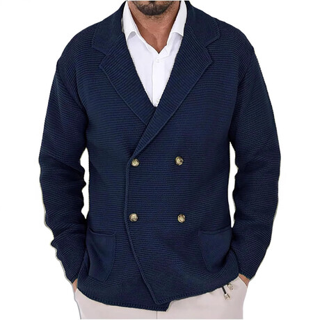 Double-Breasted Cardigan // Dark Blue (XS)