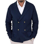Double-Breasted Cardigan // Dark Blue (L)