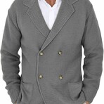 Double-Breasted Cardigan // Grey (XS)