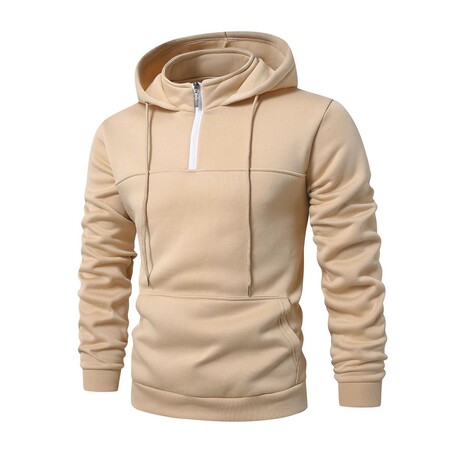 Quarter-Zip Hoodie // Khaki (XS)