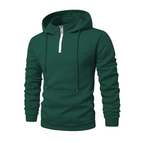 Quarter-Zip Hoodie // Dark Green (XS)