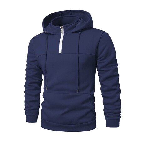 Quarter-Zip Hoodie // Navy Blue (XS)