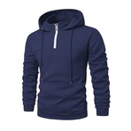 Quarter-Zip Hoodie // Navy Blue (L)
