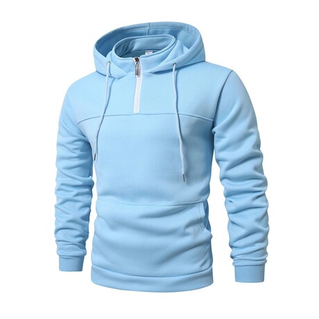 Quarter-Zip Hoodie // Light Blue (XS)