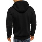 Full-Zip w/ Front Pocket Hoodie // Black (XS)