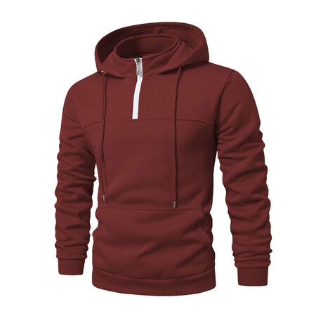 Quarter-Zip Hoodie // Burgundy (XS)
