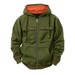 Full-Zip Utility Hoodie // Army Green (XL)