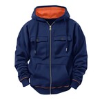 Full-Zip Utility Hoodie // Navy Blue (XS)