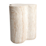 Clover Travertine Stone Finish Italian Design MgO Side Accent Table