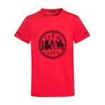 Greek Motiff Velveteen Flocking T-Shirt // Red (XL)