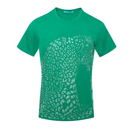 Leopard Crystal T-Shirt // Emerald (S)