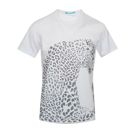Leopard Crystal T-Shirt // White (S)