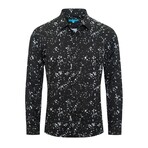 Abstract Print LS Button-Up // Black (L)