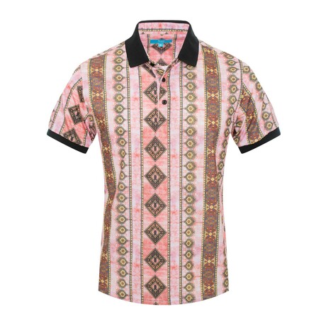 Geometrical Print Polo // Mauve (S)