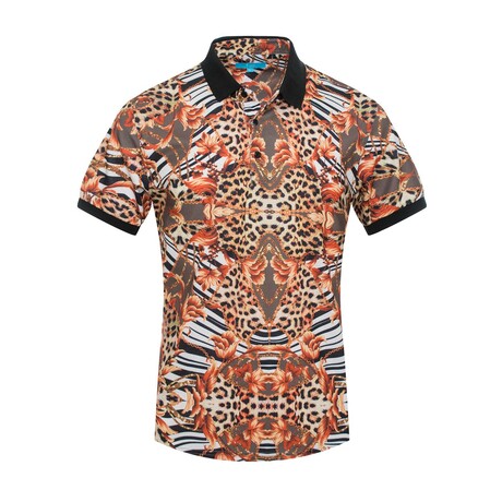 Leopard Print Polo // Multicolor (S)
