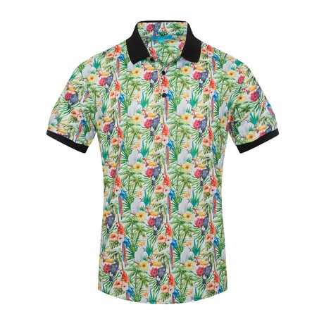 Tropical Print Polo // Multicolor (S)