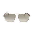 Men's // Brigade Aviator // Silver + Grey Wood + Mirrored Sunglasses