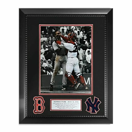 Alex Rodriguez & Jason Varitek // "Brawl" Unsigned Photo + Framed
