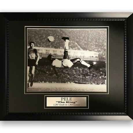 Pelé // Brazil // "Bike Kick" Unsigned Photo + Framed