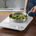 Elite Gourmet Digital SlimStore Induction Cooktop (White)