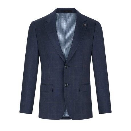 Melange Single-Breasted w/ Two-Button Blazer // Navy (S)