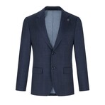 Melange Single-Breasted w/ Two-Button Blazer // Navy (XL)