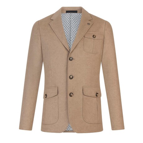Single-Breasted w/ Three-Button Blazer // Beige (S)