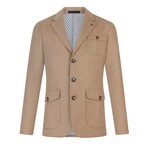 Single-Breasted w/ Three-Button Blazer // Beige (XL)