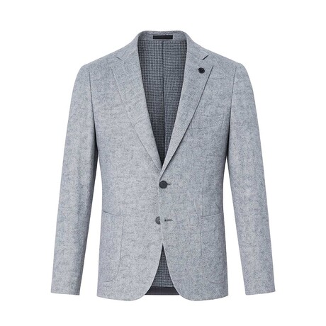 Single-Breasted w/ Two-Button Speckled Tweed Blazer // Grey (S)