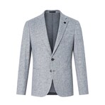 Single-Breasted w/ Two-Button Speckled Tweed Blazer // Grey (S)