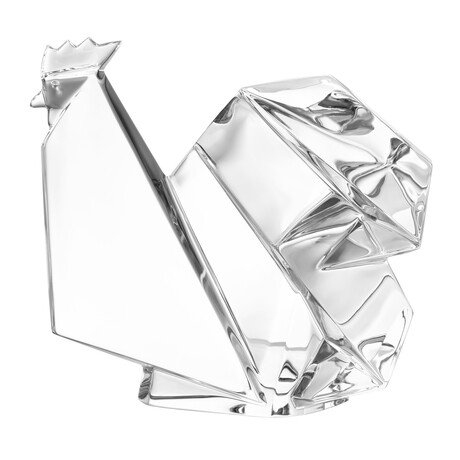 Baccarat Origami Rooster Crystal Figurine // 1762749