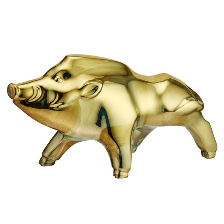 Baccarat Zodiaque Year of the Pig Crystal Figurine // Gold // 2812401