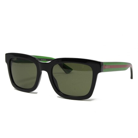 Unisex // GG0001SN 002 Sunglasses // Black + Green