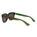 Unisex // GG0001SN 002 Sunglasses // Black + Green