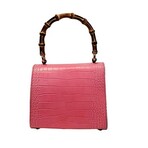 Antonella Small Croco Handbag Croco Italian Leather (Navy)