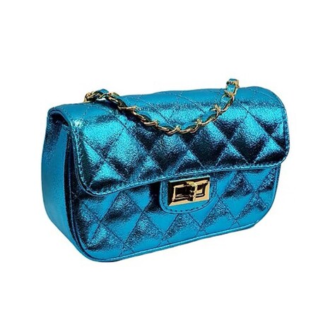 Noemi Diamond Stiched Mini Cross Body Italian Leather (Black)