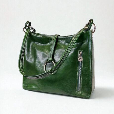 Chiara Medium O Ring Hand Bag Italian Leather (Cognac)